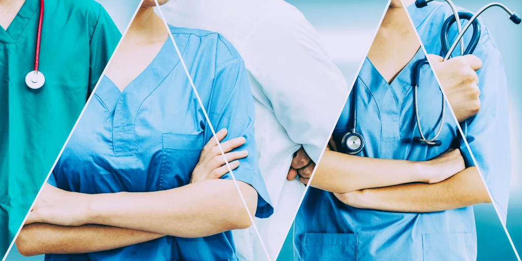Nurses standing side by side