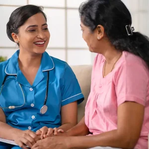 Nurse speaking to a patient