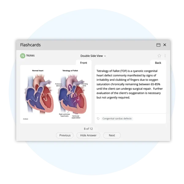 UWorld Nursing content being added to a digital flashcard