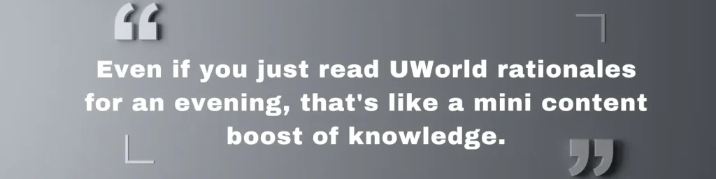 Karolyn Fox quote about UWorld rationales being a boost of knowledge