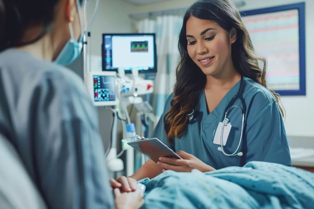 Nurse with patient