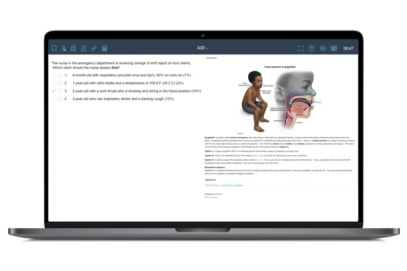 Animated GIF of images of UWorld’s Child Health course content