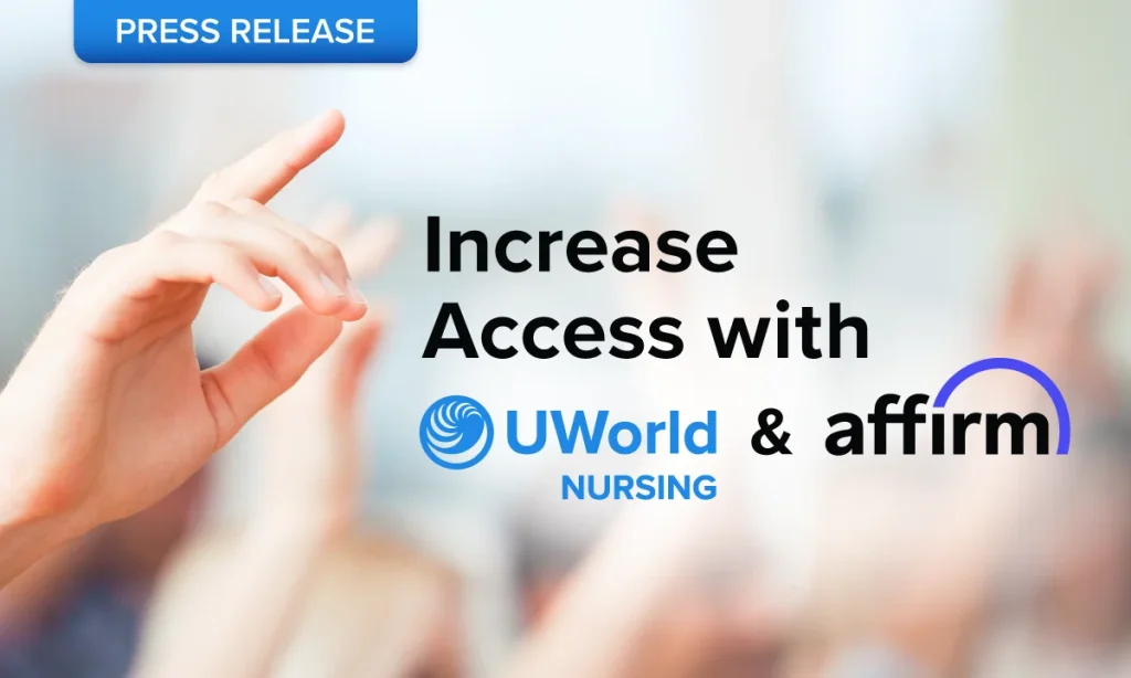 Banner image announcing UWorld & Affirm