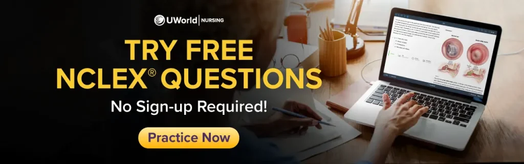 Try free nclex question banner ad