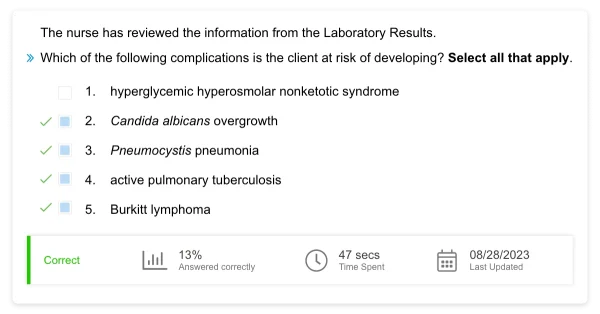 UWorld NCLEX QBank case study select all that apply (SATA) question