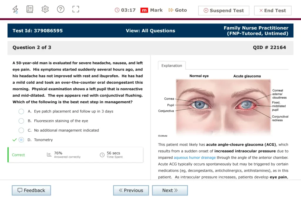 FNP practice question explanations for visual learners - Acute Glaucoma