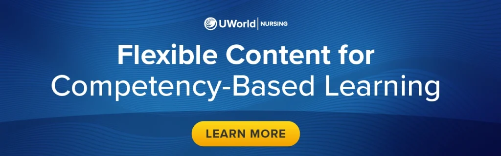 Flexible content for competency-based nursing learning banner ad