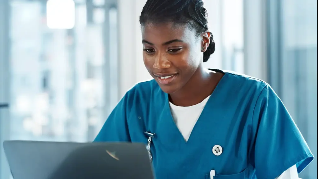 Future nurse registering for the NCLEX