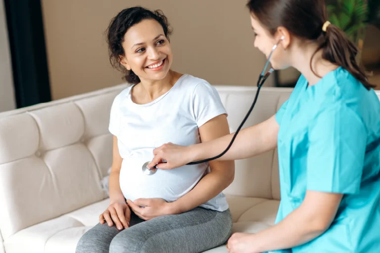 Nurse assessing material health