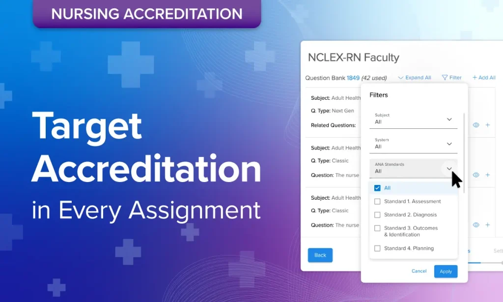 ANA filters from UWorld’s Enhanced Assignment Builder